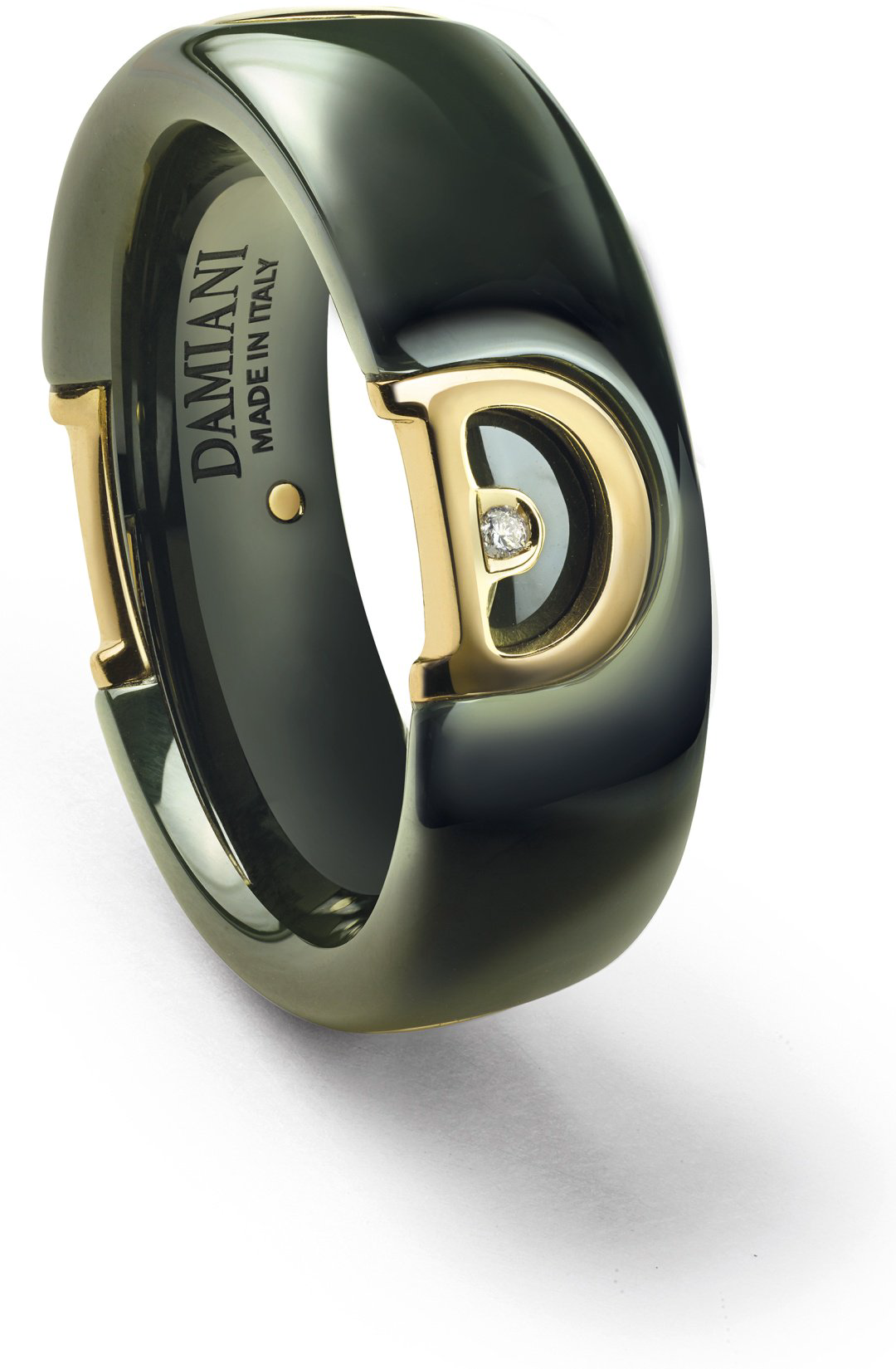 Кольцо Damiani 20094984 размер 18.8 вес 1.7 г золото, бриллиант, керамика купить,NaN