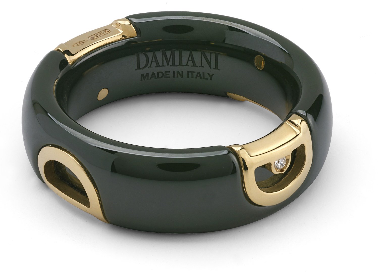 Кольцо Damiani 20094984 размер 18.8 вес 1.7 г золото, бриллиант, керамика купить,NaN