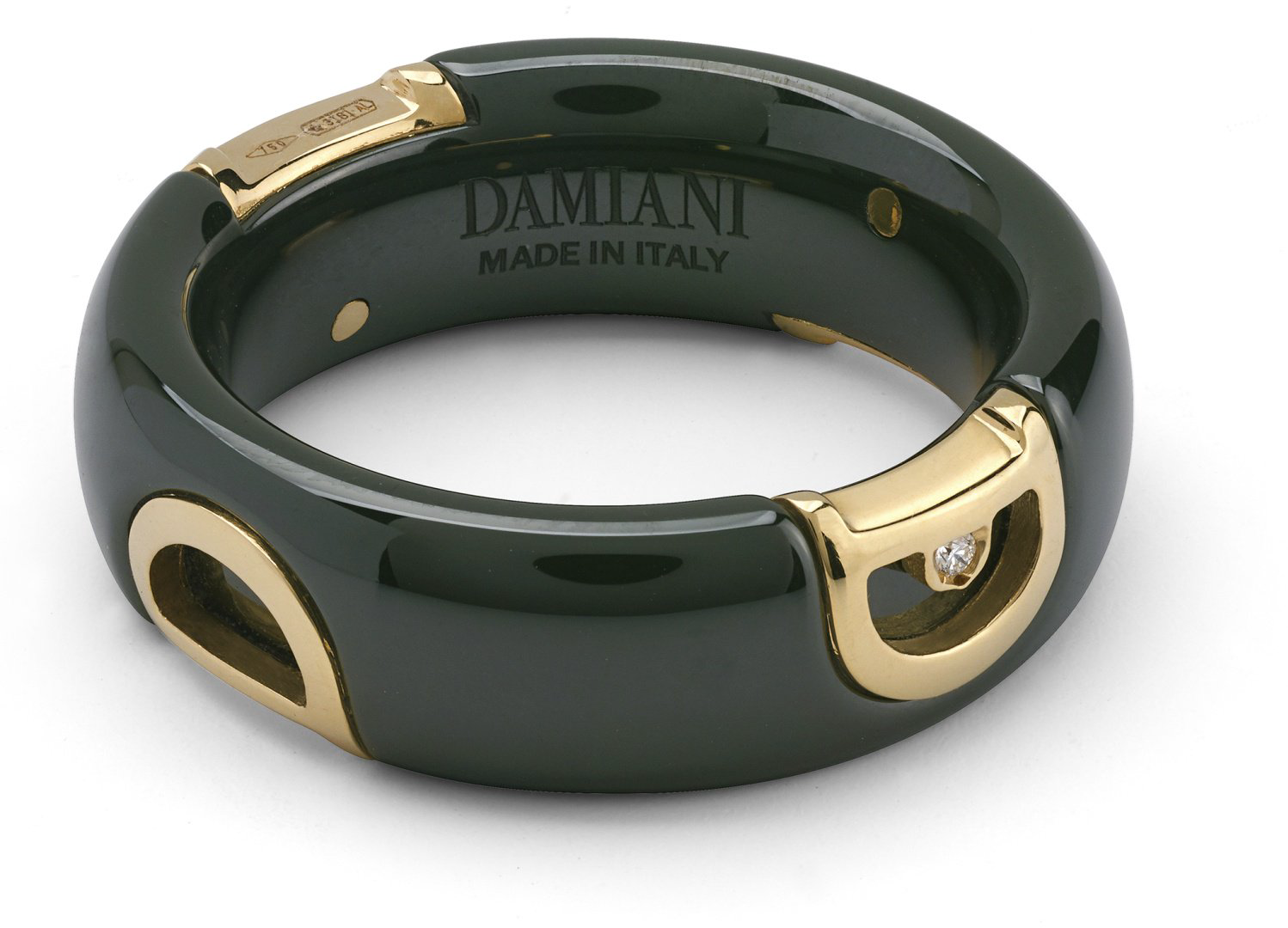 Кольцо Damiani 20094984 размер 18.8 вес 1.7 г золото, бриллиант, керамика купить,NaN
