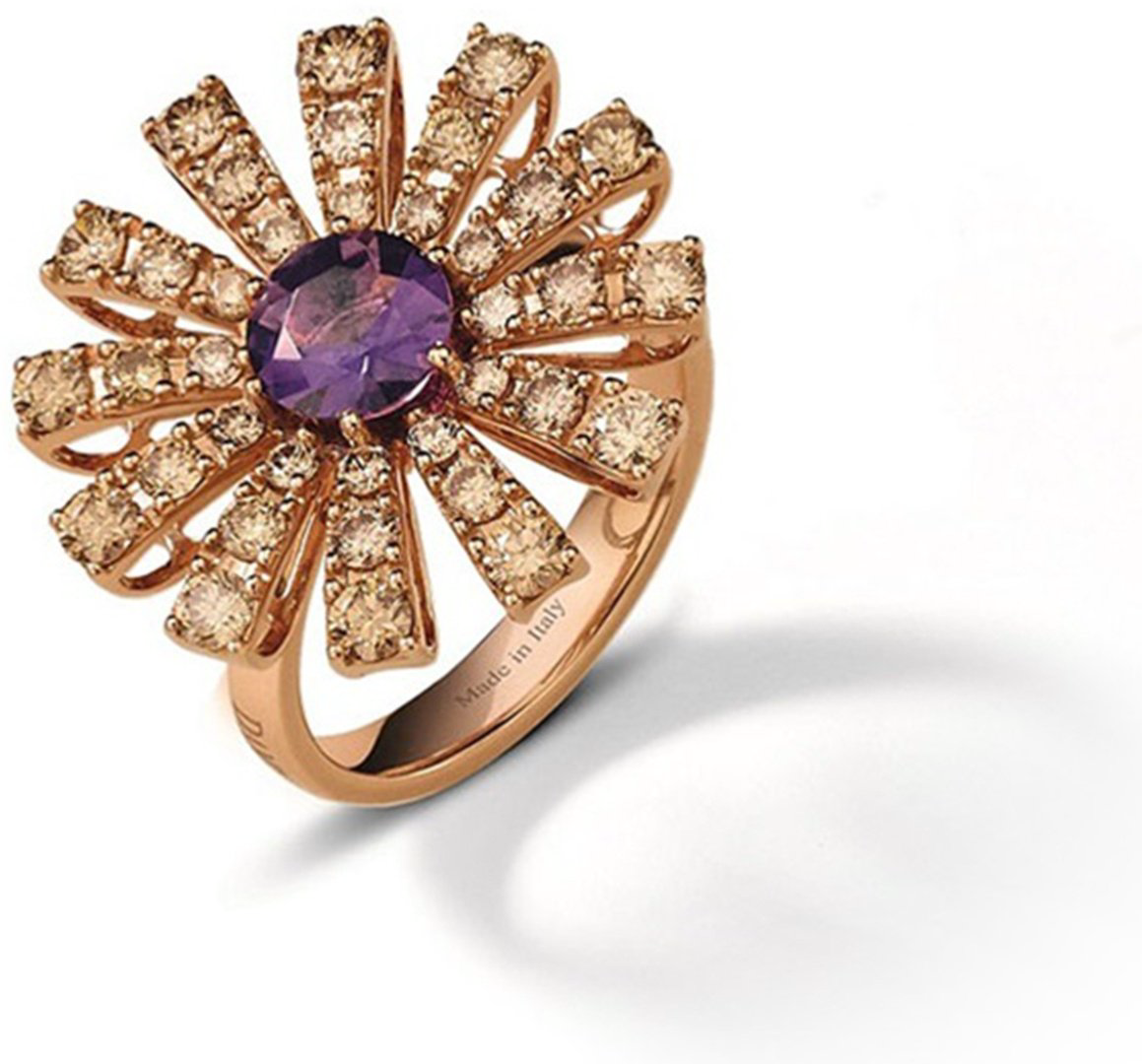 Кольцо Damiani 20072764 размер 16 вес 515 г золото, бриллиант, аметист купить,2810000