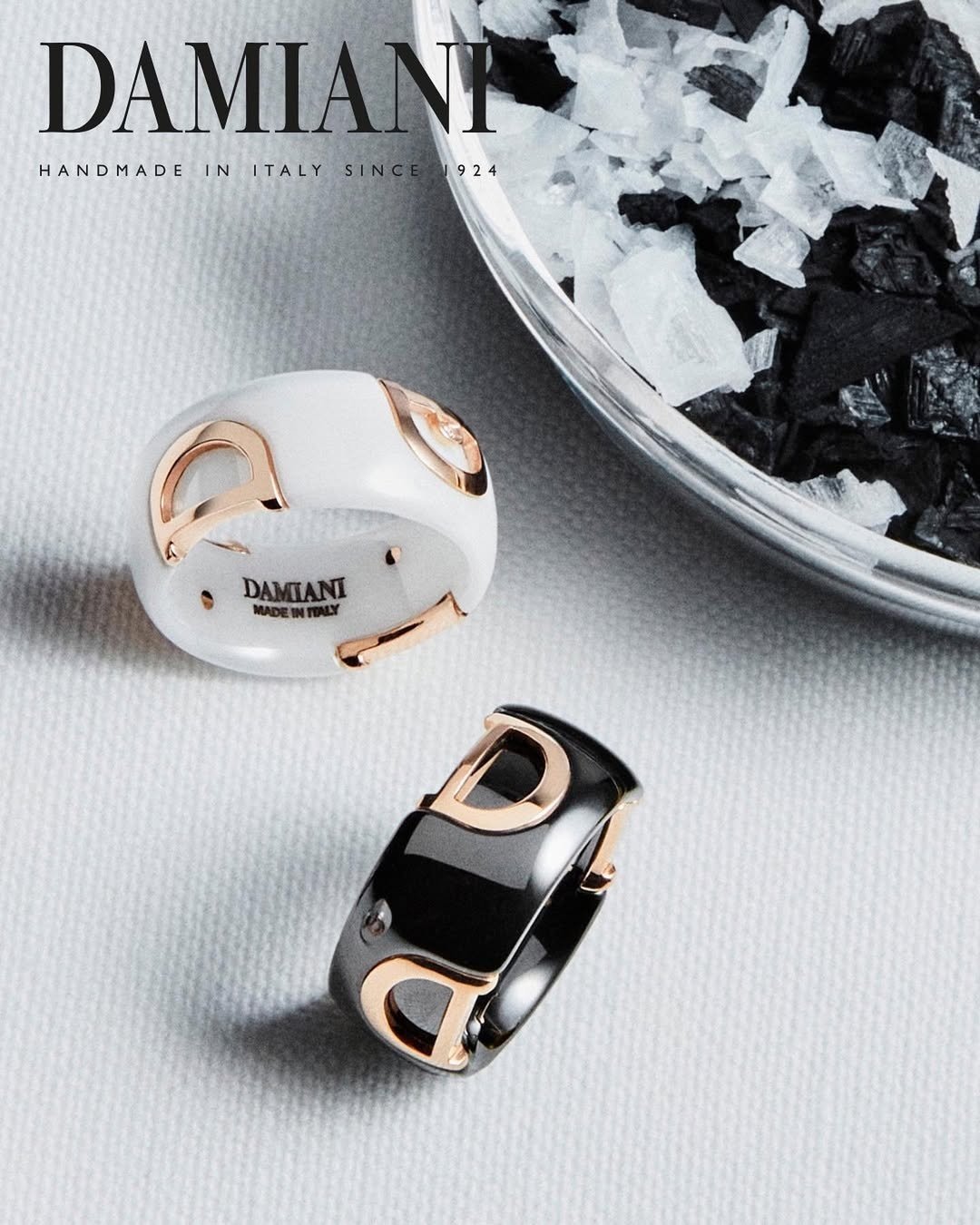 Кольцо Damiani 14440 размер 17 вес 2.4 г золото, бриллиант, керамика купить,NaN
