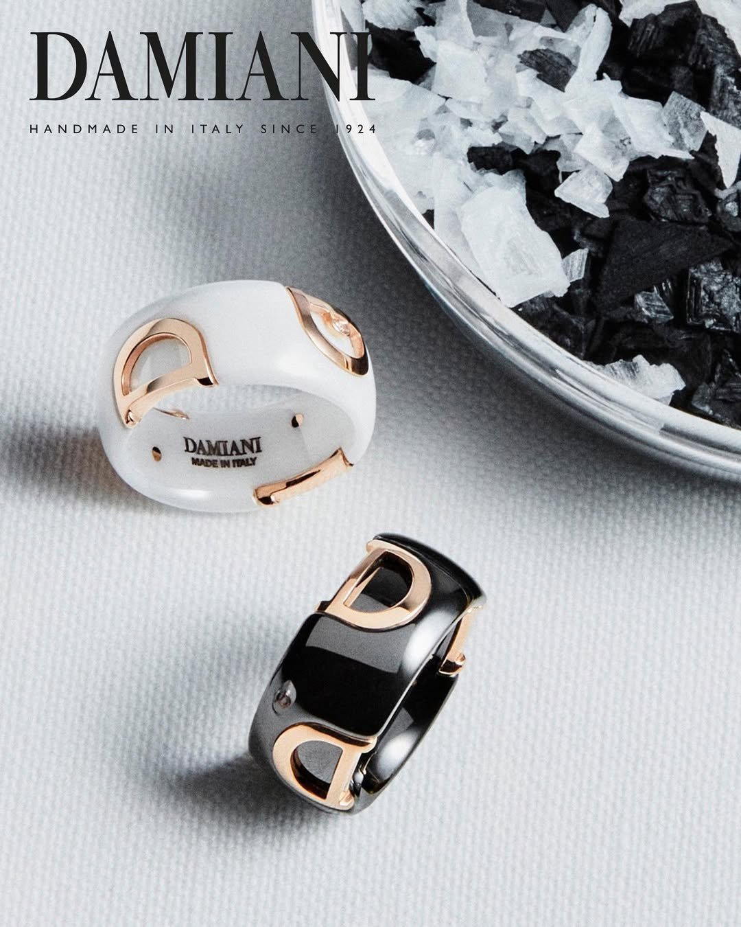 Кольцо Damiani 14440 размер 17 вес 2.4 г золото, бриллиант, керамика купить,NaN