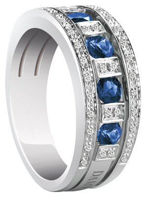 Кольцо Damiani 20039702 размер 17.4 вес 7.9 г золото, бриллиант, сапфир купить,NaN