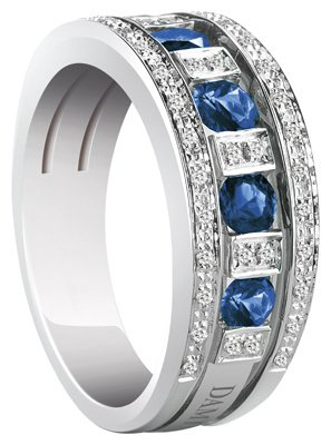 Кольцо Damiani 20039702 размер 17.4 вес 7.9 г золото, бриллиант, сапфир купить,NaN