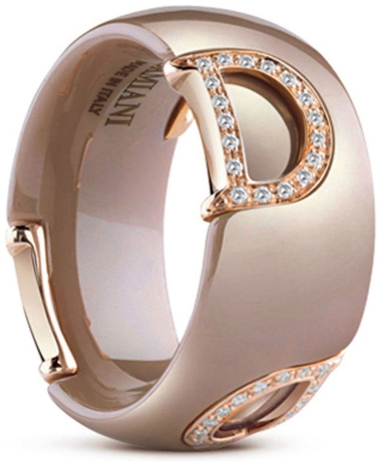 Кольцо Damiani 20082233 размер 17.5 вес 2.5 г золото, керамика, бриллиант