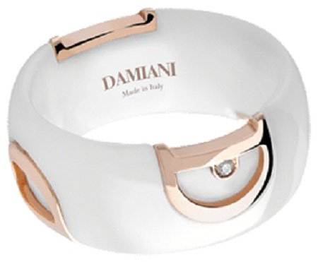 Кольцо Damiani 20082182 размер 16 вес 2.4 г золото, керамика, бриллиант купить,NaN