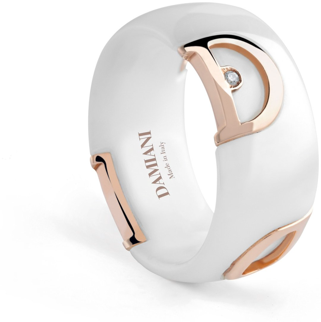 Кольцо Damiani 20082182 размер 16 вес 2.4 г золото, керамика, бриллиант купить,NaN