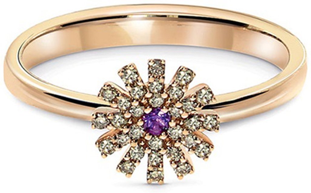 Кольцо Damiani 20073013 размер 16 вес 2.8 г золото, бриллиант, аметист купить,NaN