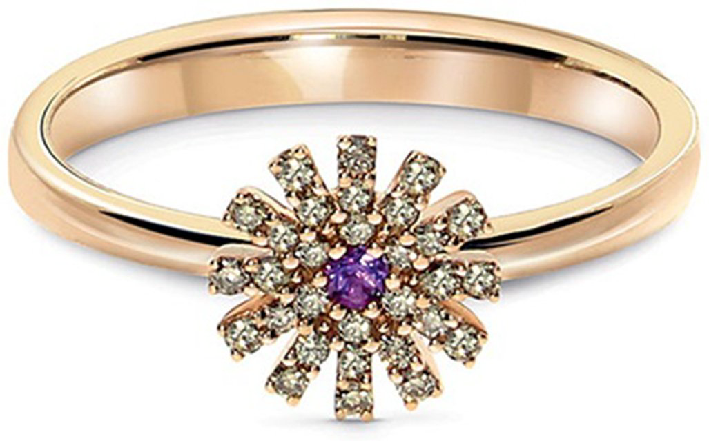 Кольцо Damiani 20073013 размер 16 вес 2.8 г золото, бриллиант, аметист купить,NaN