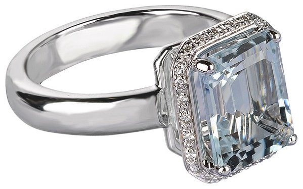 Кольцо Damiani 20088521 размер 17.4 вес 7.2 г золото, бриллиант, аквамарин купить,NaN