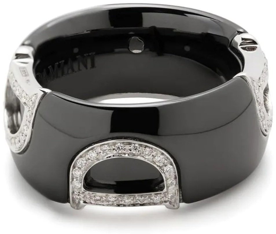 Кольцо Damiani 20082216 размер 18 вес 2.5 г золото, керамика, бриллиант купить,NaN