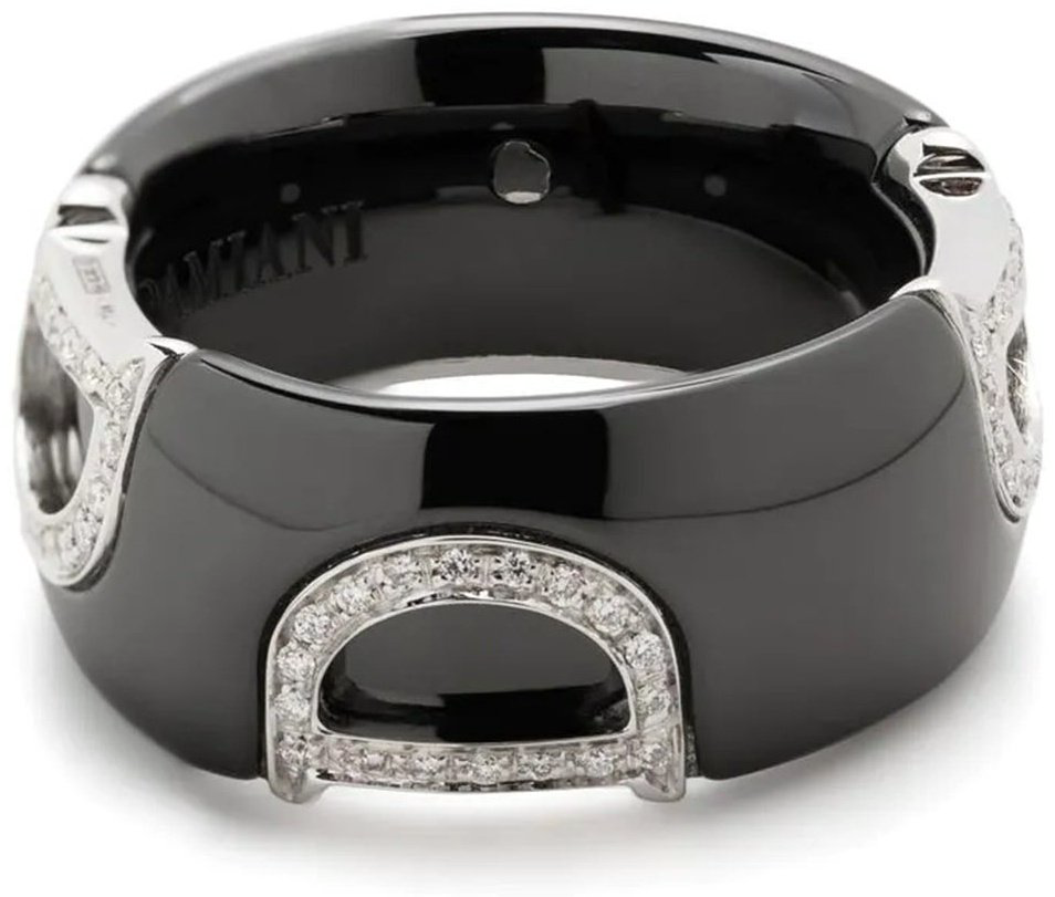 Кольцо Damiani 20082216 размер 18 вес 2.5 г золото, керамика, бриллиант купить,NaN