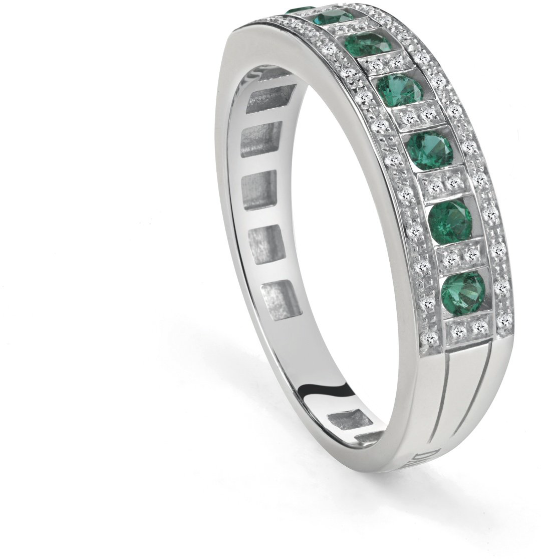 Кольцо Damiani 20058816 размер 16.8 вес 4.1 г золото, бриллиант, изумруд купить,2125000