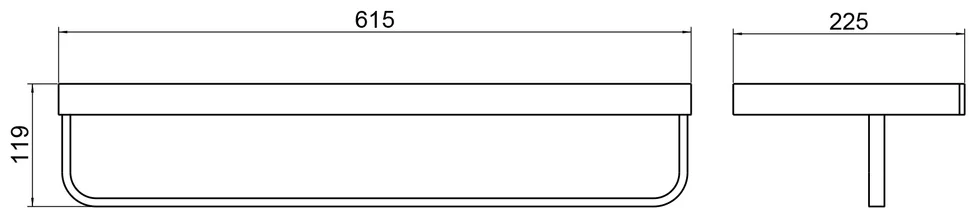 Полка для полотенец Timo Petruma 15258/13 61.5х11.9х22.5см никель купить,NaN