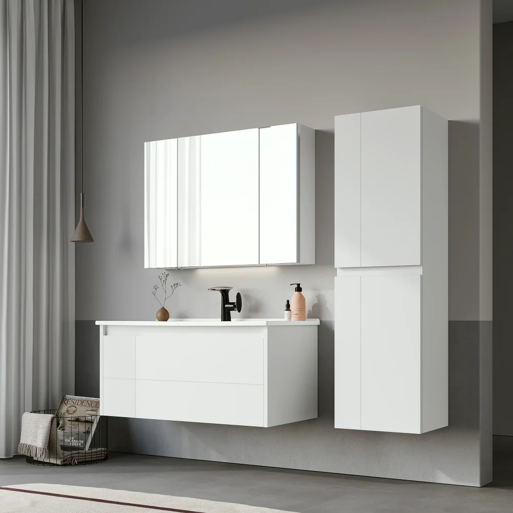 Пенал Orka Likya 40х32х138см белый матовый