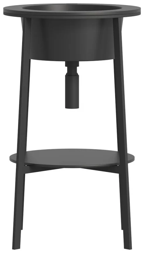 Консоль с керамической раковиной Abber Bequem AC2130MB 50х50х85см черный матовый купить,NaN