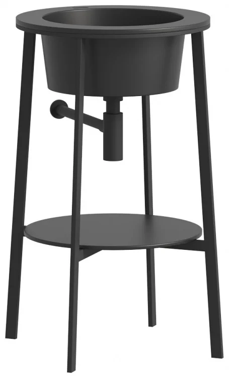 Консоль с керамической раковиной Abber Bequem AC2130MB 50х50х85см черный матовый купить,NaN