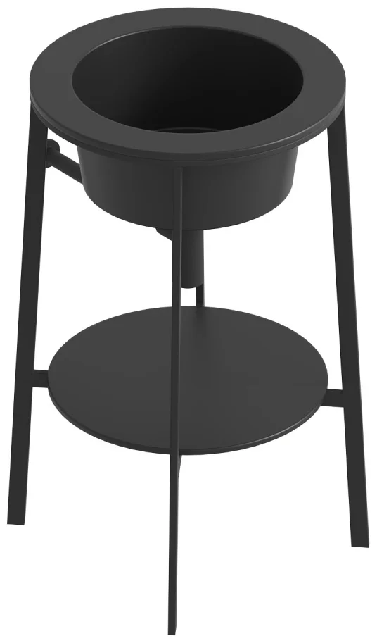 Консоль с керамической раковиной Abber Bequem AC2130MB 50х50х85см черный матовый купить,NaN