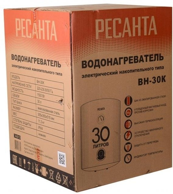 Водонагреватель Ресанта ВН-30К - ForteMarket Водонагреватель Ресанта ВН-30К купить,0