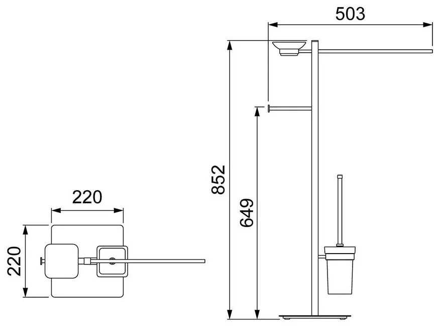 Стойка в ванную комнату Timo Selene 10085/00 50.3х22х85.2см хром купить,NaN