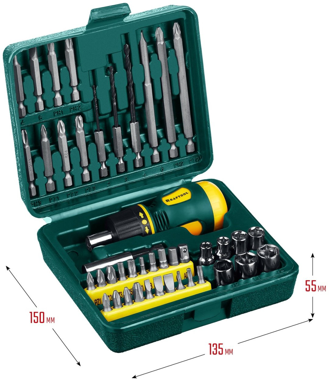 Kraftool отвертка с насадками 25556-H43 набор из 43 - ForteMarket Kraftool отвертка с насадками 25556-H43 набор из 43 купить,11790