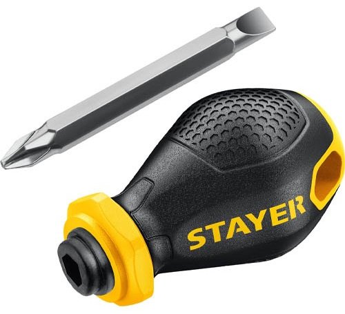 STAYER отвертка двусторонняя 2511_z02 PH2/SL6 32 мм, 1 шт.