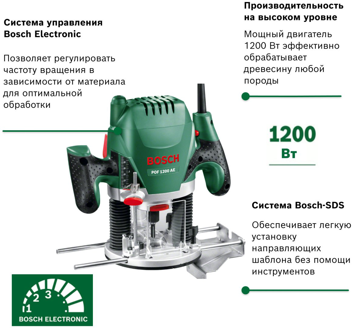 Вертикальный фрезер Bosch POF 1200 AE, 060326A100 купить,NaN