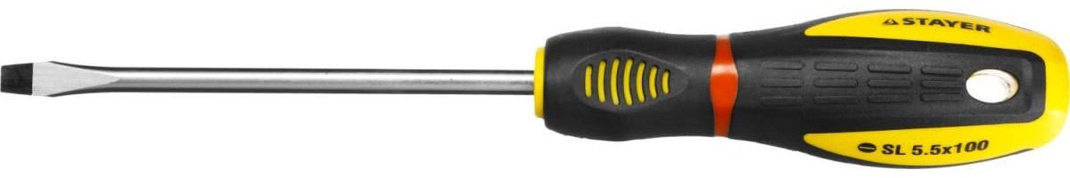 STAYER отвертка 25131-05-10_z02 SL5.5х100 мм купить,0