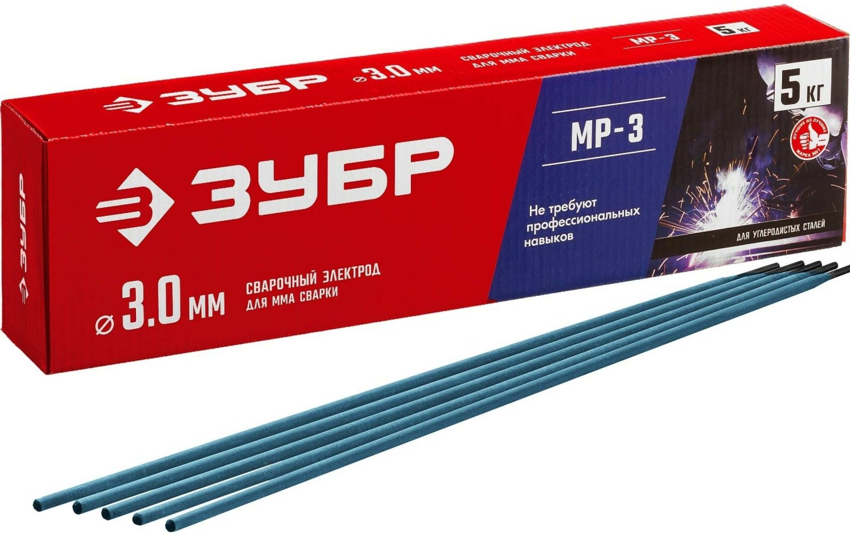 Сварочный электрод ЗУБР МР-3 40015-3.0, для ручной дуговой сварки