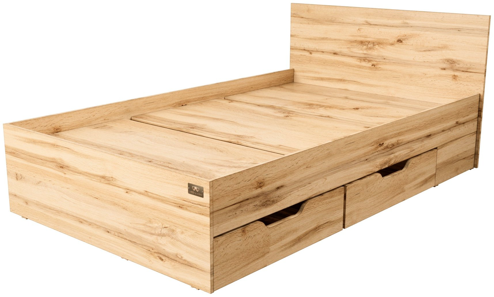 Кровать Мебель Азии Гармони с 4 ящиками 120x200см коричневая купить,NaN