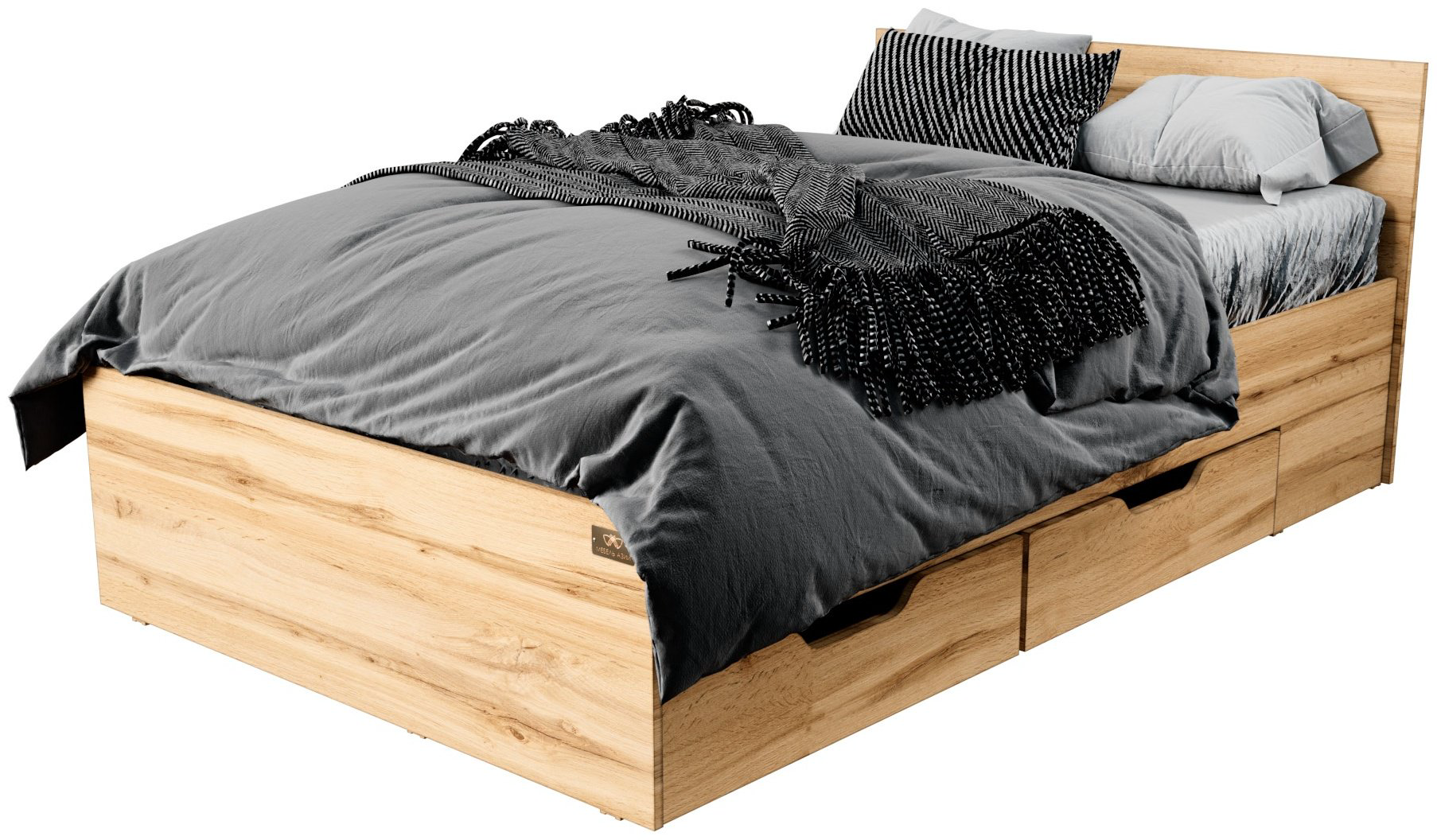 Кровать Мебель Азии Гармони с 4 ящиками 120x200см коричневая купить,NaN