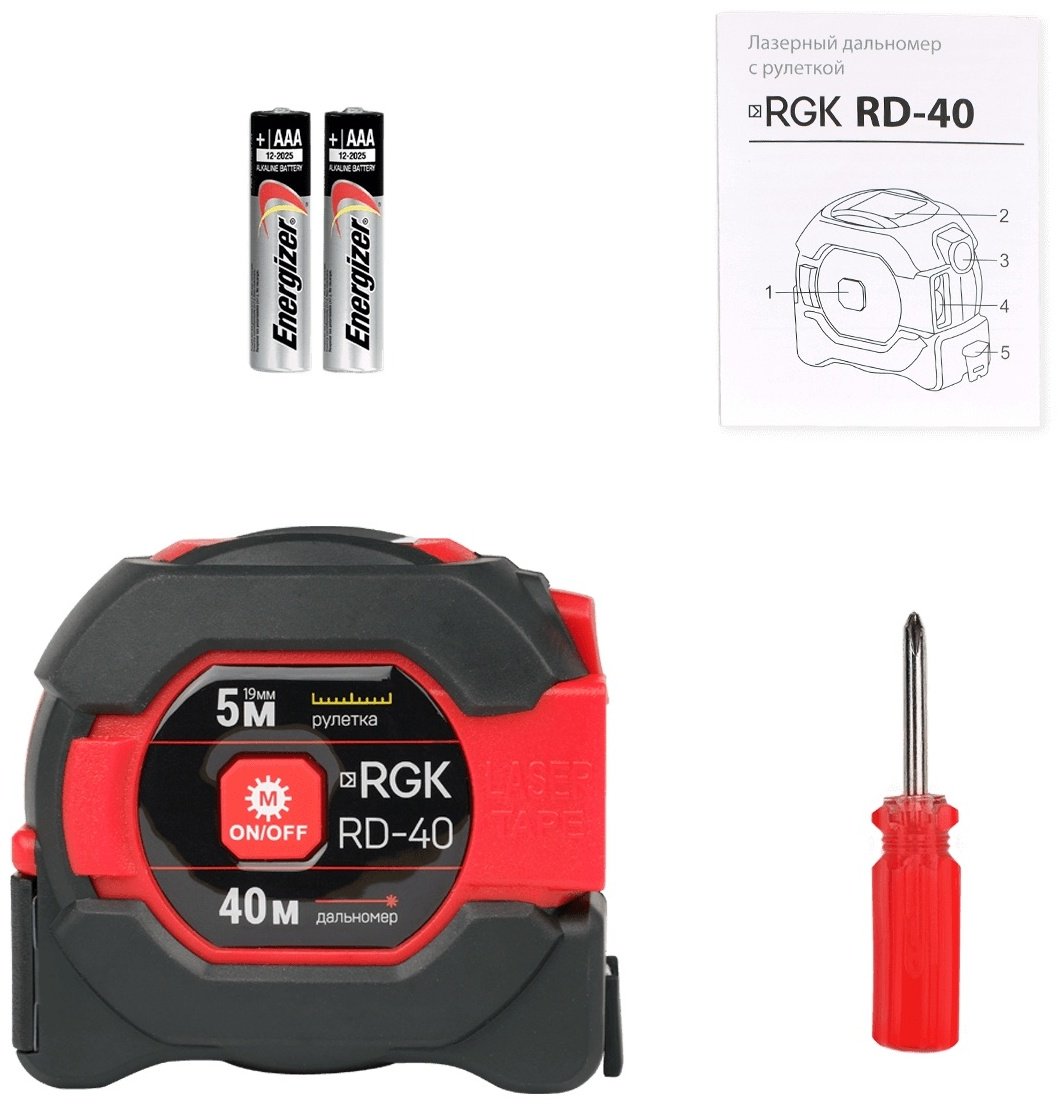 Лазерный дальномер RGK RD-40, дальность до 40 м