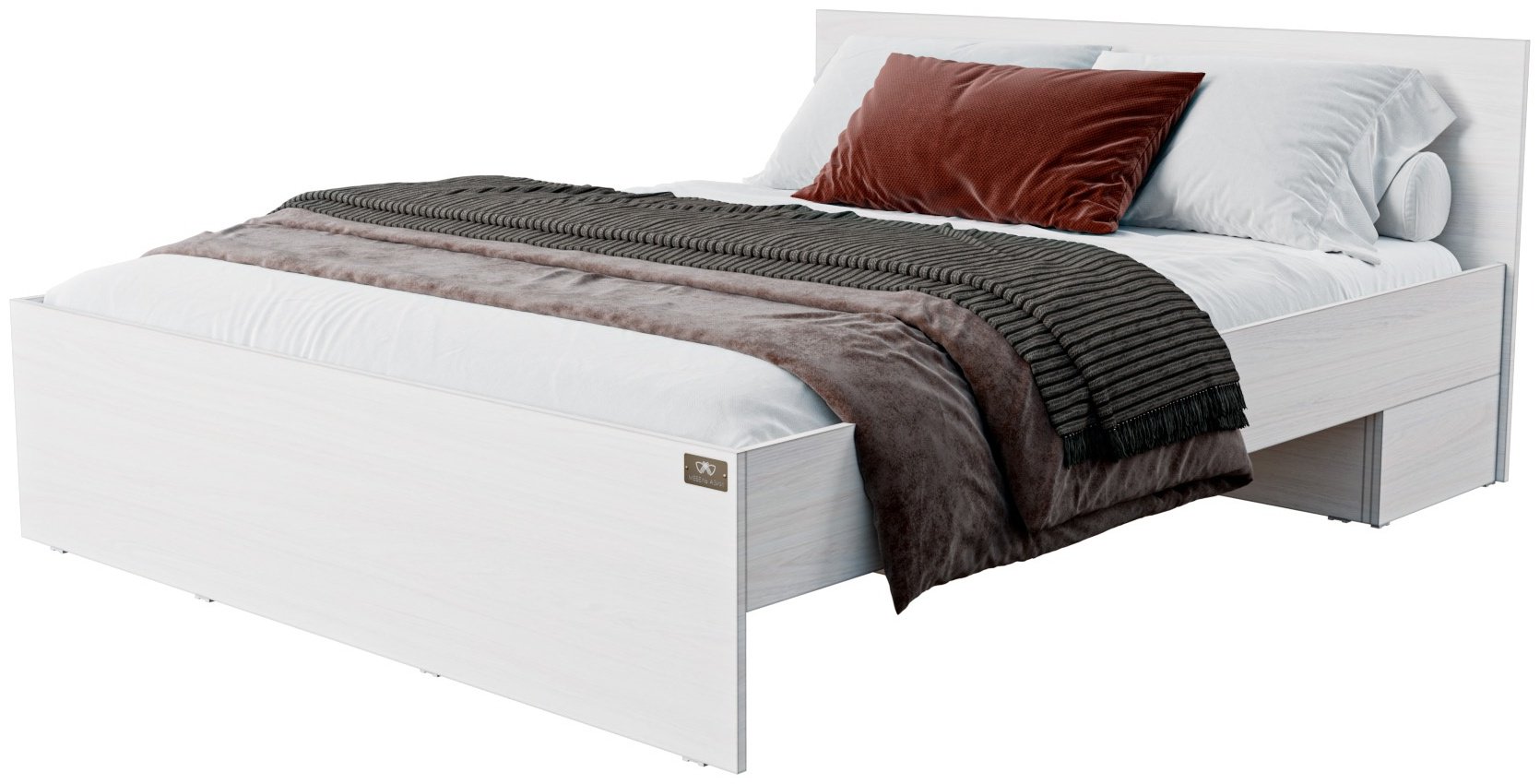 Кровать Мебель Азии Гармони 160x200см серая купить,NaN