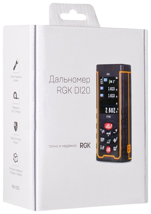 Лазерный дальномер RGK D120, дальность до 120 м