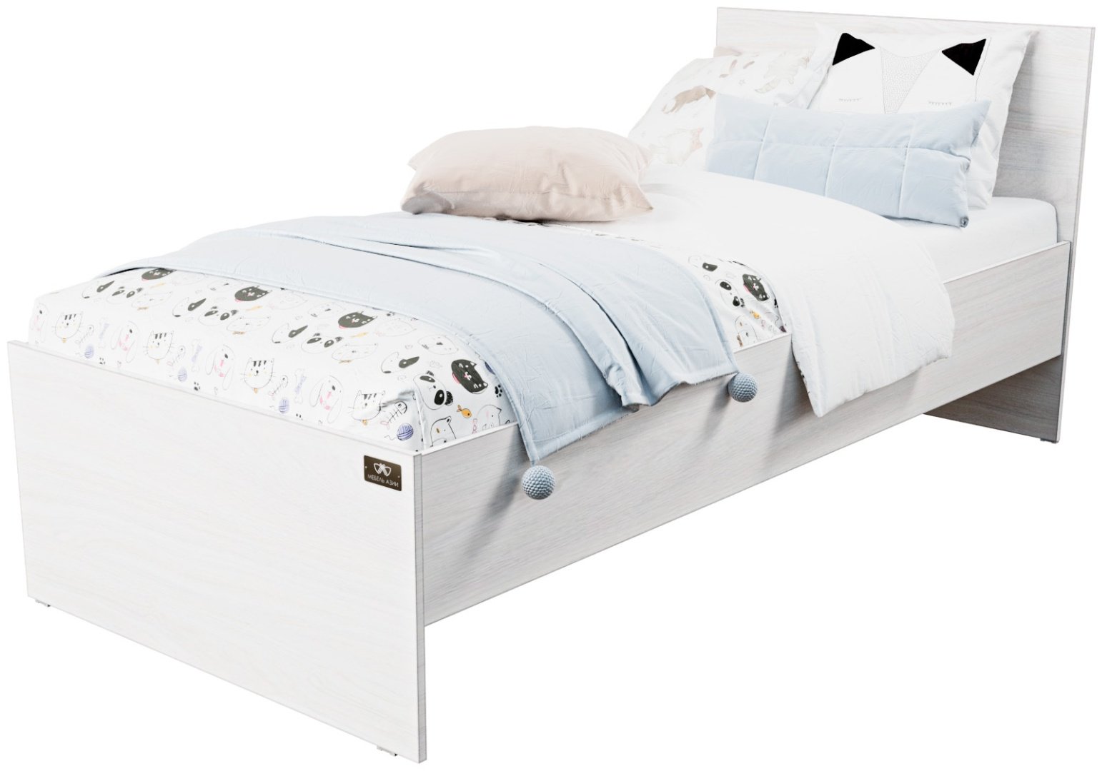Кровать Мебель Азии Алиса 90x200см светло-серая купить,NaN