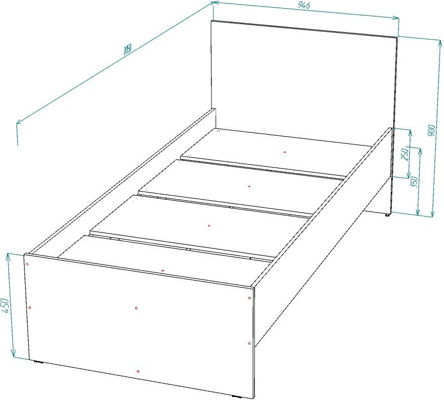Кровать Мебель Азии Алиса 90x200см светло-серая купить,NaN