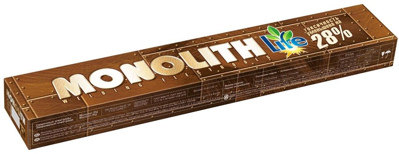 Сварочный электрод MONOLITH 00000000068 , для ручной дуговой сварки 4 мм 2.5 кг 