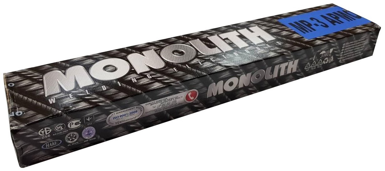 Сварочный электрод MONOLITH МР-3 АРМО БП000001559, для ручной дуговой сварки 4мм 5кг 