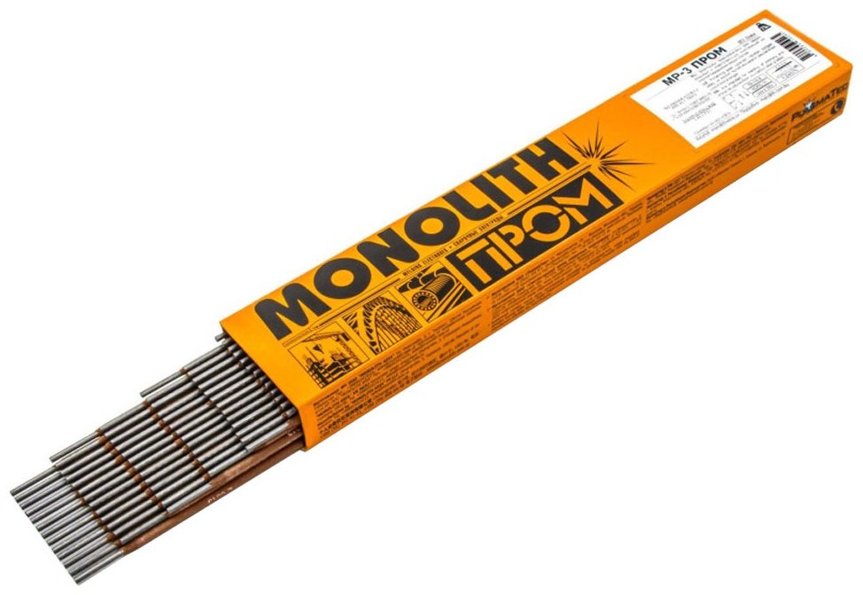 Сварочный электрод MONOLITH МР-3 ПРОМ БП000002963, для ручной дуговой сварки 4мм 5кг