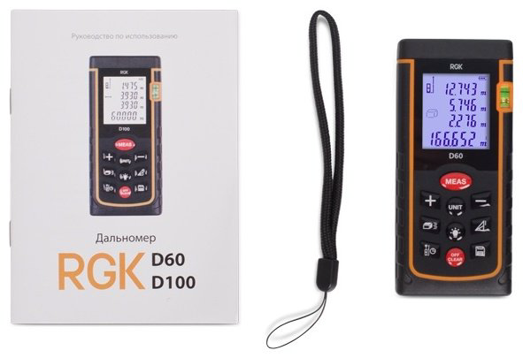Лазерный дальномер RGK D60, дальность до 60 м купить,22565