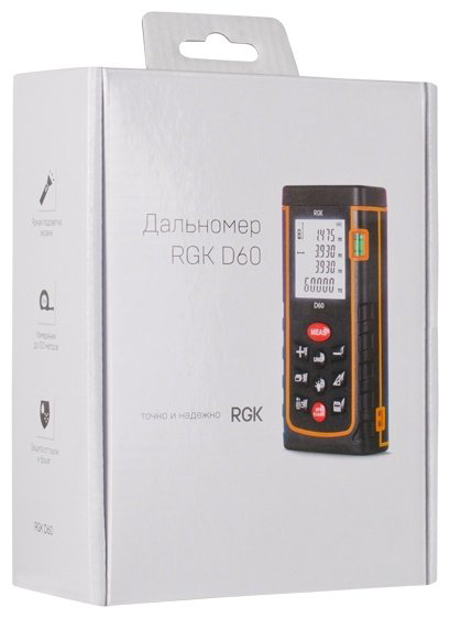 Лазерный дальномер RGK D60, дальность до 60 м купить,22565
