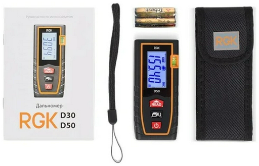 Лазерный дальномер RGK 4610011871825, дальность до 50 м