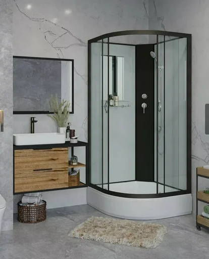 Кабина душевой Niagara NG-6701-14BK 90х90х200см белый