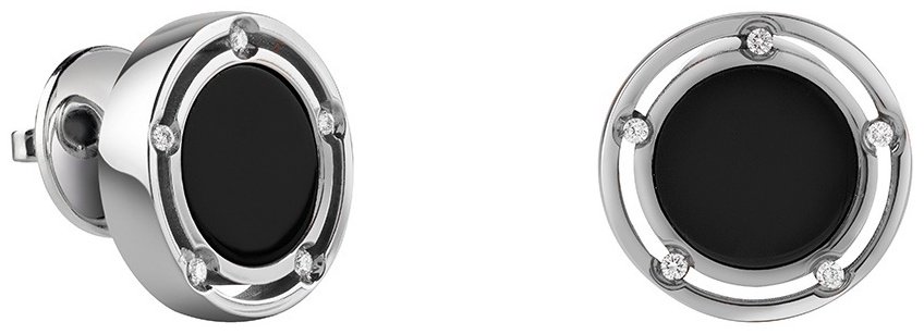 Пусеты Damiani 81099265 вес 6.8 г золото, бриллиант, оникс купить,NaN
