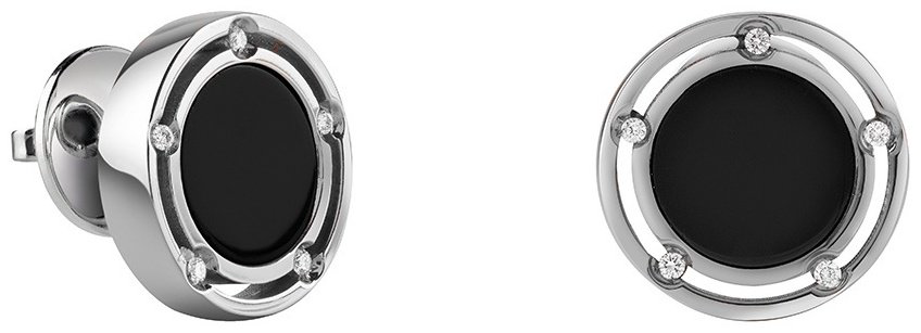Пусеты Damiani 81099265 вес 6.8 г золото, бриллиант, оникс купить,NaN