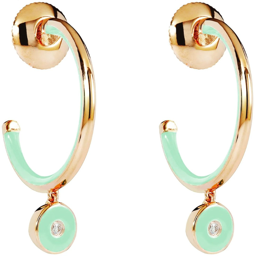 Серьги Constella ORER10068BW.RPA5 вес 4.12 г золото, бриллиант, эмаль купить,NaN