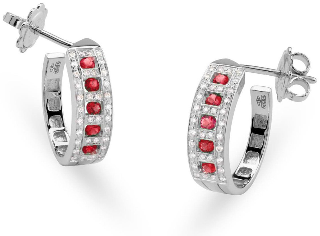 Серьги Damiani BELLE EPOQUE вес 7 г золото, бриллиант, рубин купить,2683000