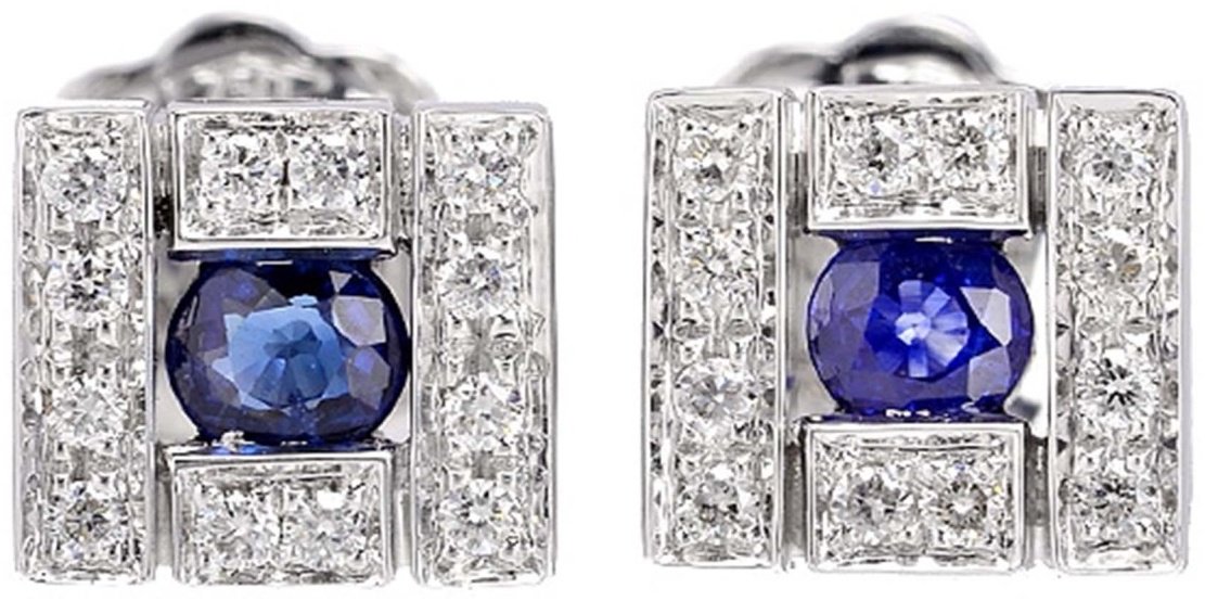 Пусеты Damiani 81091040 вес 4 г золото, бриллиант, сапфир купить,1418000