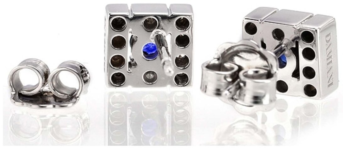 Пусеты Damiani 81091040 вес 4 г золото, бриллиант, сапфир купить,1418000
