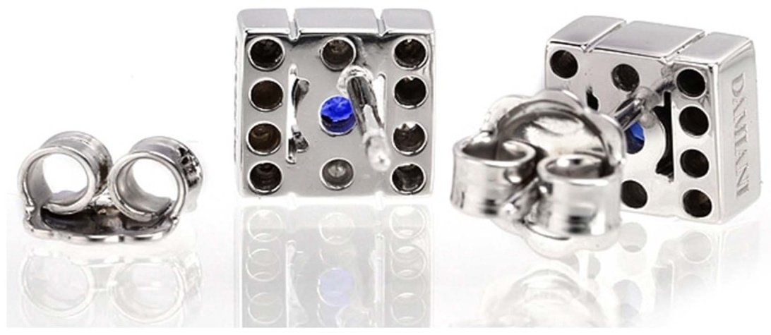 Пусеты Damiani 81091040 вес 4 г золото, бриллиант, сапфир купить,1418000